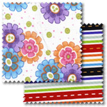 Multicoloured patchwork fabric