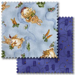 Blue patchwork fabric