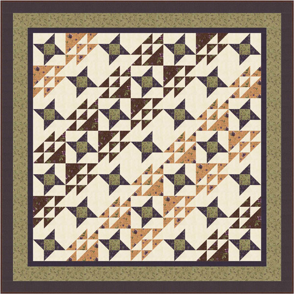 Lady Slipper Lodge double bed quilt free quilt pattern