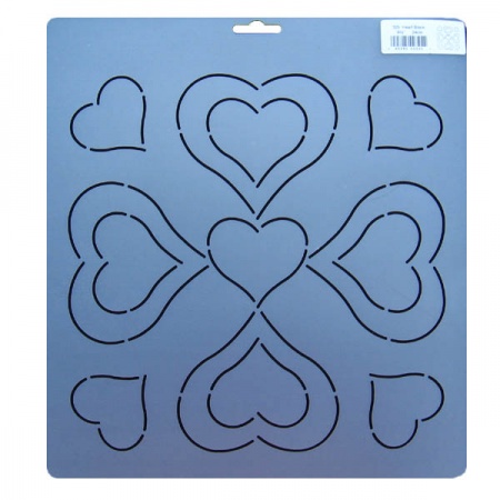 325 Heart block quilting stencil 9.5 inch