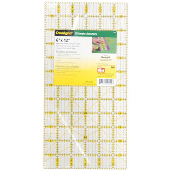 Righello Universale Prym Omnigrid 3x30 Cm - Trasparente Con Griglia Gialla/Nera