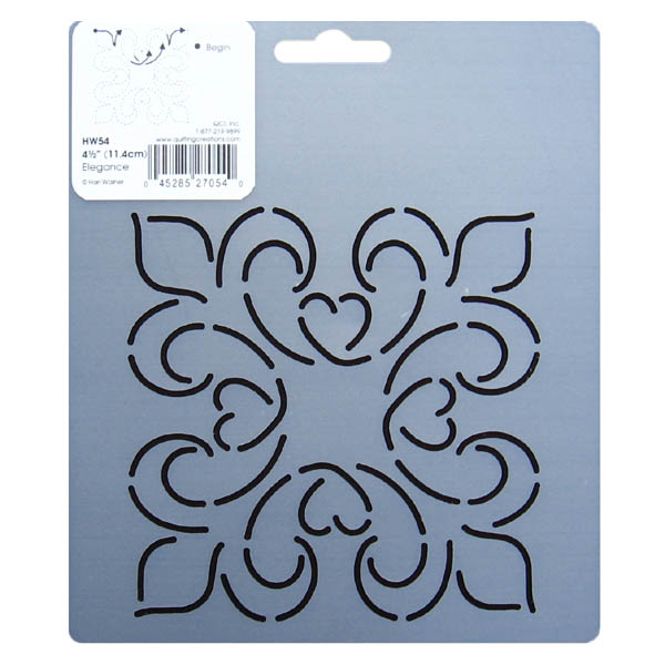 4.5 inch square HW54 Elegance block quilting stencil
