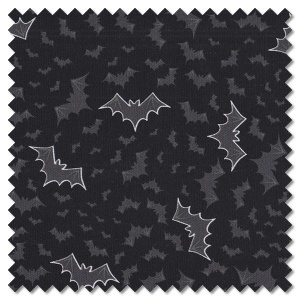 Castle Spooky - bats on black (per 1/4 metre)