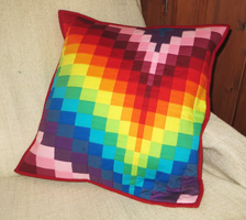 Rainbow bargello cushion cover quilt pattern