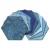 Hexagon fabric charm packs - blue & aqua prints