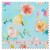 Spring Song - florals & buds blue (per 1/4 metre)