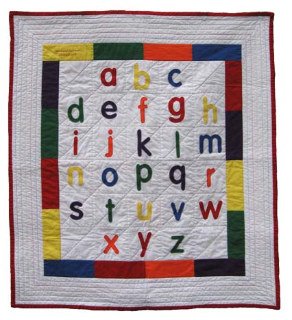 alphabet cot quilt