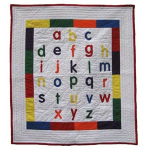 alphabet cot quilt