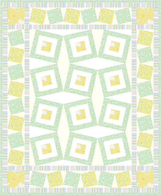 Bunny Hop baby quilt free pattern