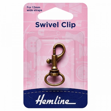 13mm swivel clip (bolt snap) - antique bronze