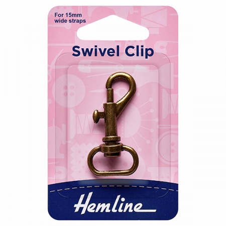 15mm swivel clip (bolt snap) - antique bronze