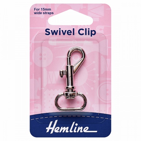 15mm swivel clip (bolt snap) - silver