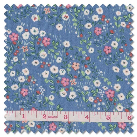 Little Women - floral blue (per 1/4 metre)