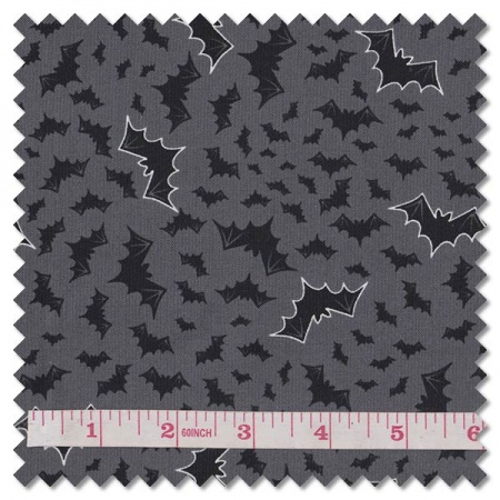 Castle Spooky - bats on grey (per 1/4 metre)