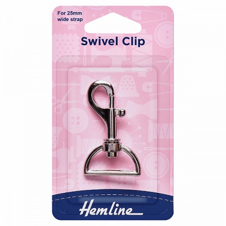 25mm swivel clip (bolt snap) - silver