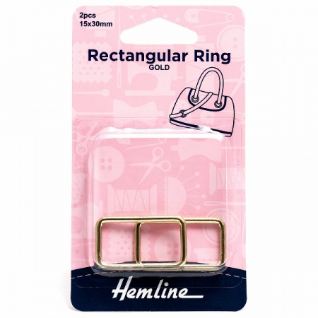 30mm rectangular rings - gold