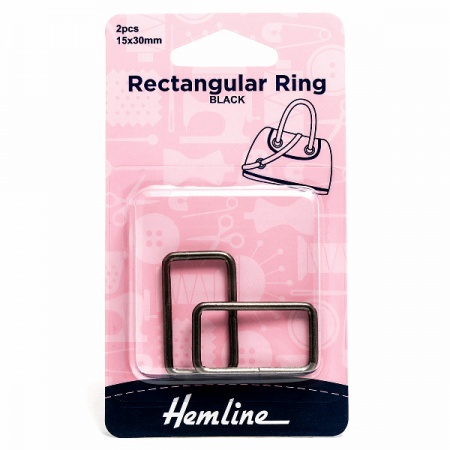 30mm rectangular rings - nickel black