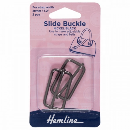 30mm strap adjusting slide buckle - nickel black