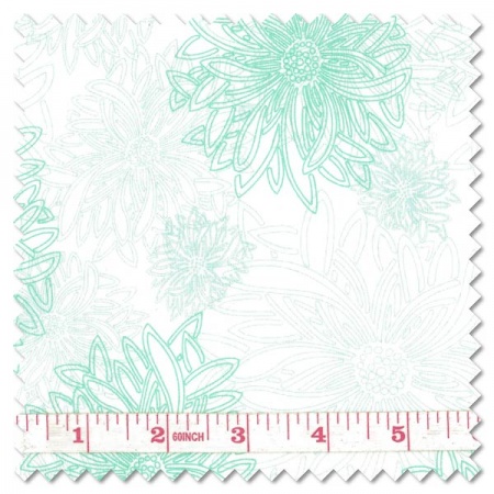 Floral Elements - icy blue (per 1/4 metre)