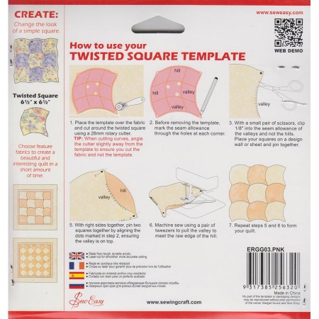Twisted square template