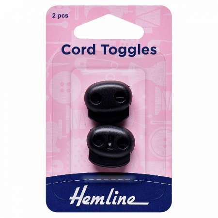 6mm adjustable cord toggles - black plastic