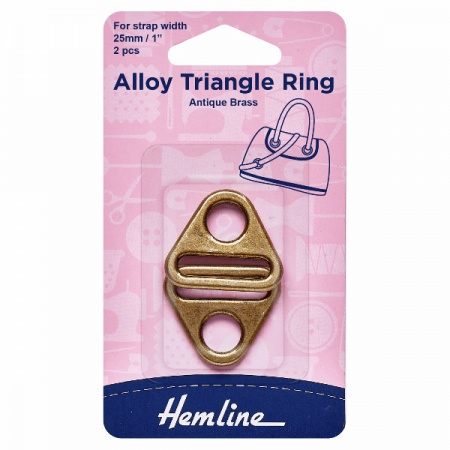 25mm alloy triangle rings - antique brass