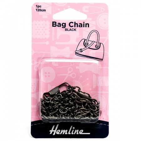 Hemline 120cm bag chain - black