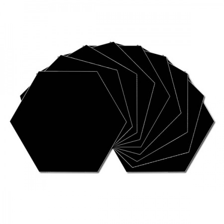 Hexagon fabric charm packs - plain black