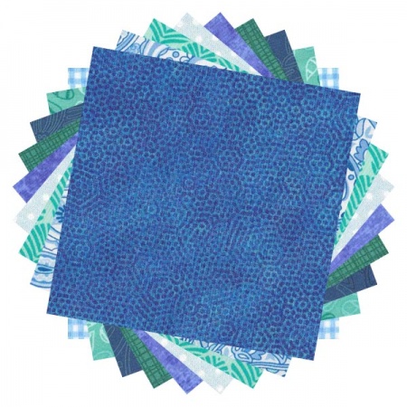 Blue & aqua prints 20 charm pack