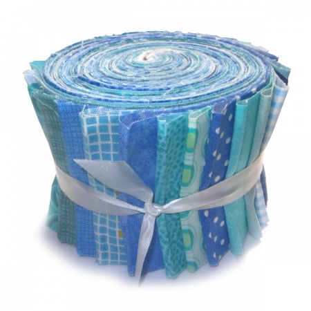 Blue & aqua prints strip roll