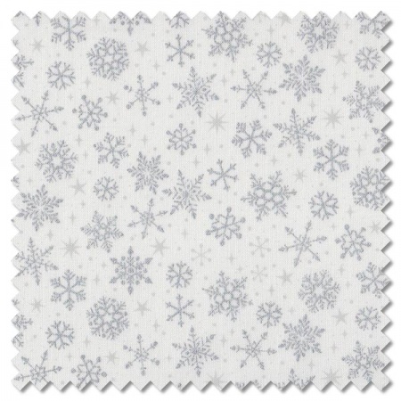 Christmas Essentials - snowflake white silver (per 1/4 metre)