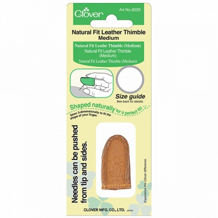 Clover natural fit leather thimble - medium