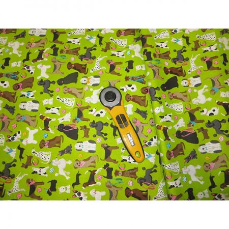 Furry Friends - dogs green (per 1/4 metre)