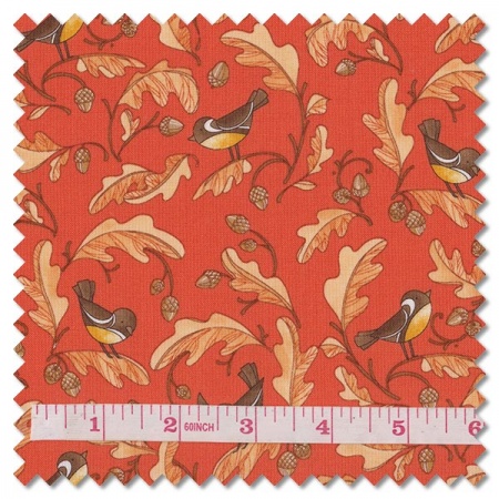 Forest Frolic - chickadees and acorns orchard (per 1/4 metre)