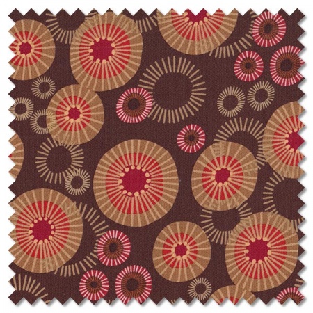 Forest Frolic - mod indian blanket chocolate (per 1/4 metre)