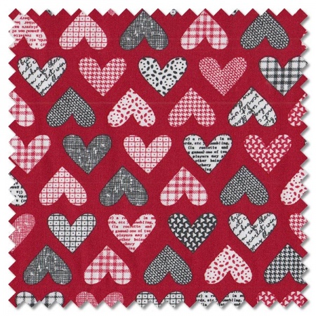 Flirt - hearts red (per 1/4 metre)