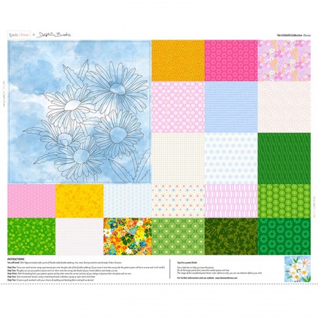 Lewis & Irene Flower Collection Daisies natural panel