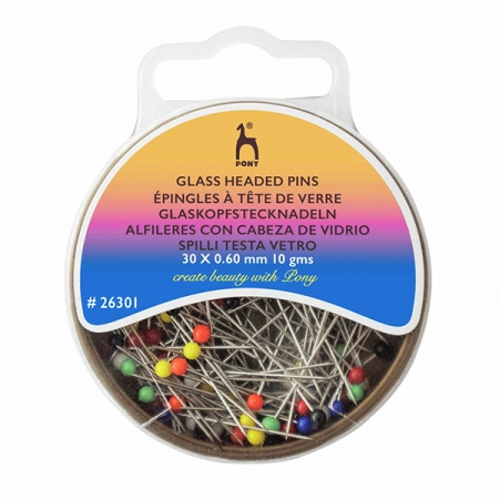 Glass headed pins