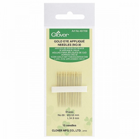 Clover gold eye applique needles