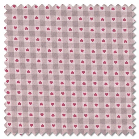 Grandma's Quilts - heart gingham natural (per 1/4 metre)