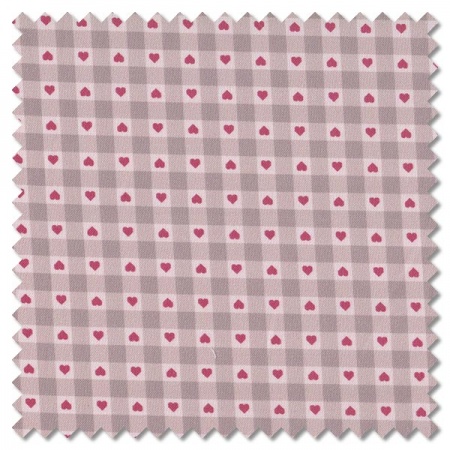 Grandma's Quilts - heart gingham natural (per 1/4 metre)