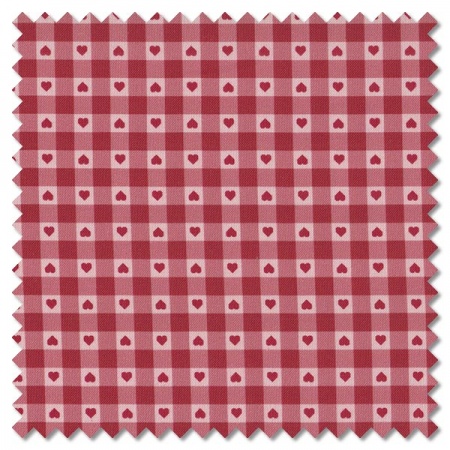 Grandma's Quilts - heart gingham red (per 1/4 metre)