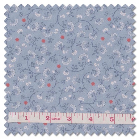 Grandma's Quilts - flower chains on blue (per 1/4 metre)