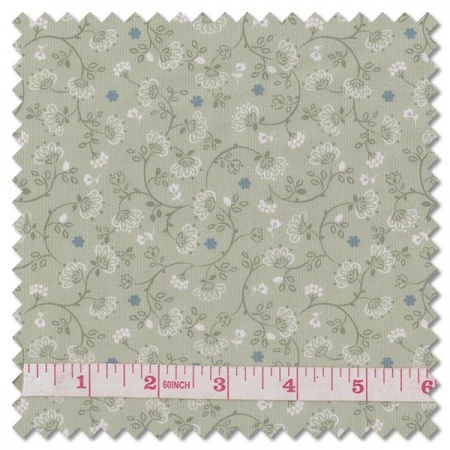 Grandma's Quilts - flower chains on green (per 1/4 metre)