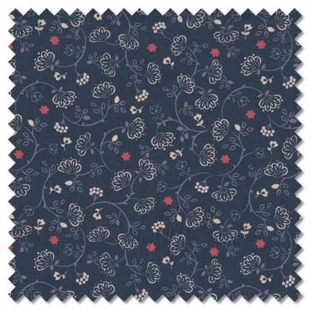 Grandma's Quilts - flower chains on dark blue (per 1/4 metre)