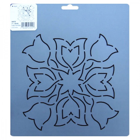 HW10 Tulip fantasy block quilting stencils 7 inch