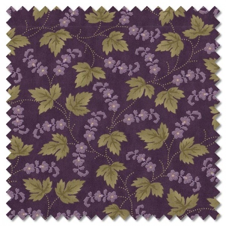 Iris & Ivy - ivy covered plum (per 1/4 metre)