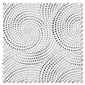 Inked - dotted spirals white (per 1/4 metre)