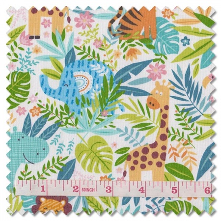In The Jungle - scenic blue (per 1/4 metre)