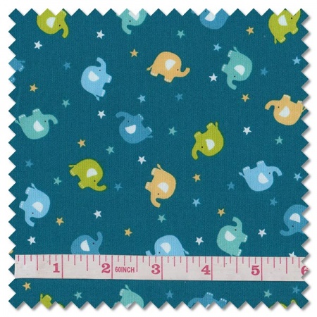 In The Jungle - ellie scatter blue (per 1/4 metre)